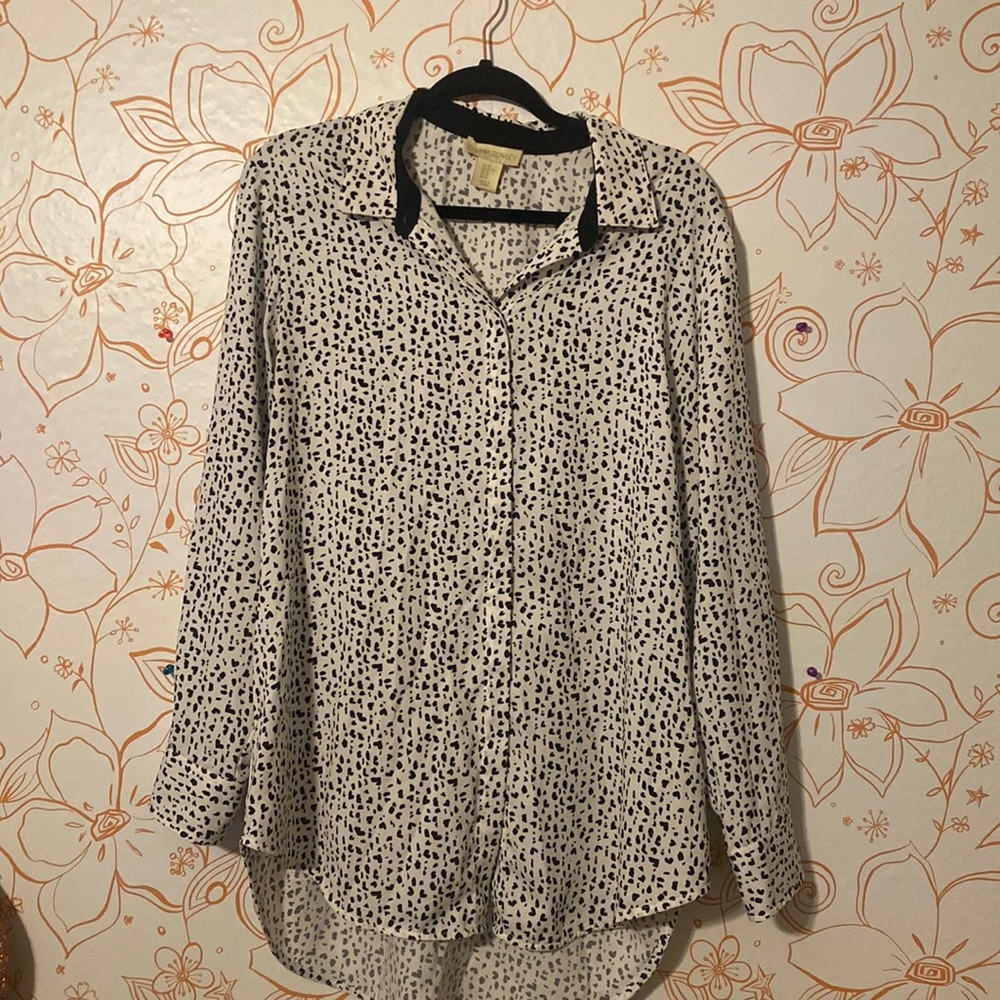 Cynthia Rowley Polka Dot Button Up